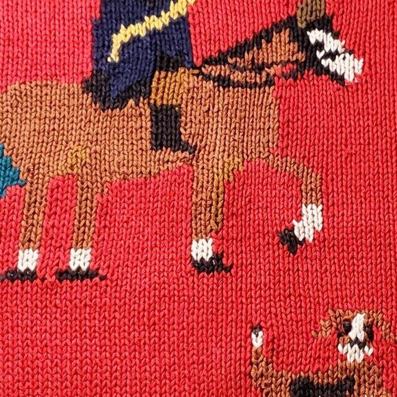 Exclusive Imports Crewneck Hunt Scene 80s Sweater Sz M- shipping incl. - Picture 12 of 16